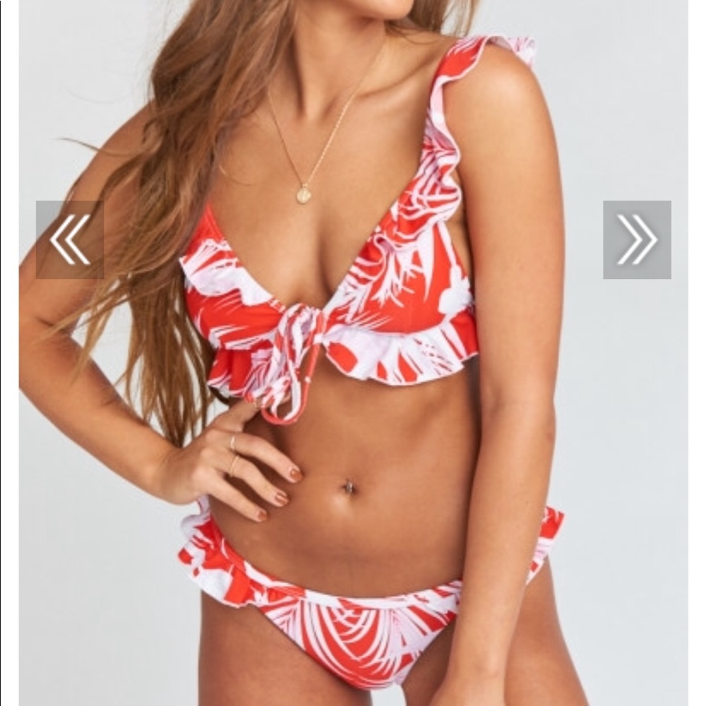 NWT Show me your mumu ruffle bikini set